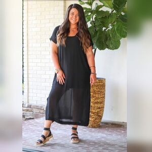Elegant Black High Low Dress